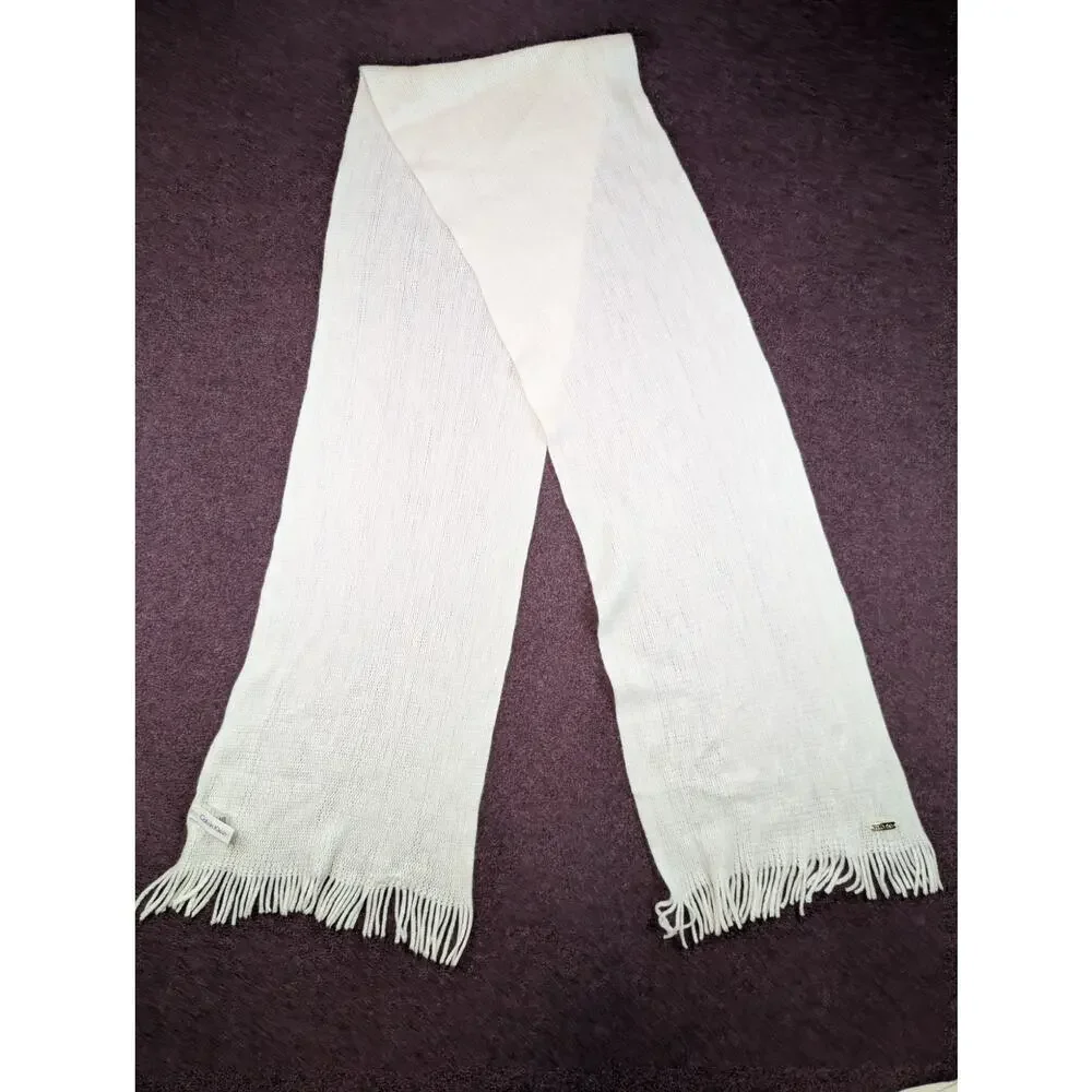 Women's Calvin Klein Beanie, Glove, Scarf Set - White